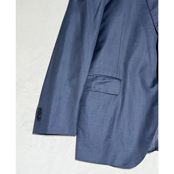 Peter Millar 46T Mens Blue Wool Suit Jacket Blazer Sport Coat Canada 2 Button - Picture 4 of 16